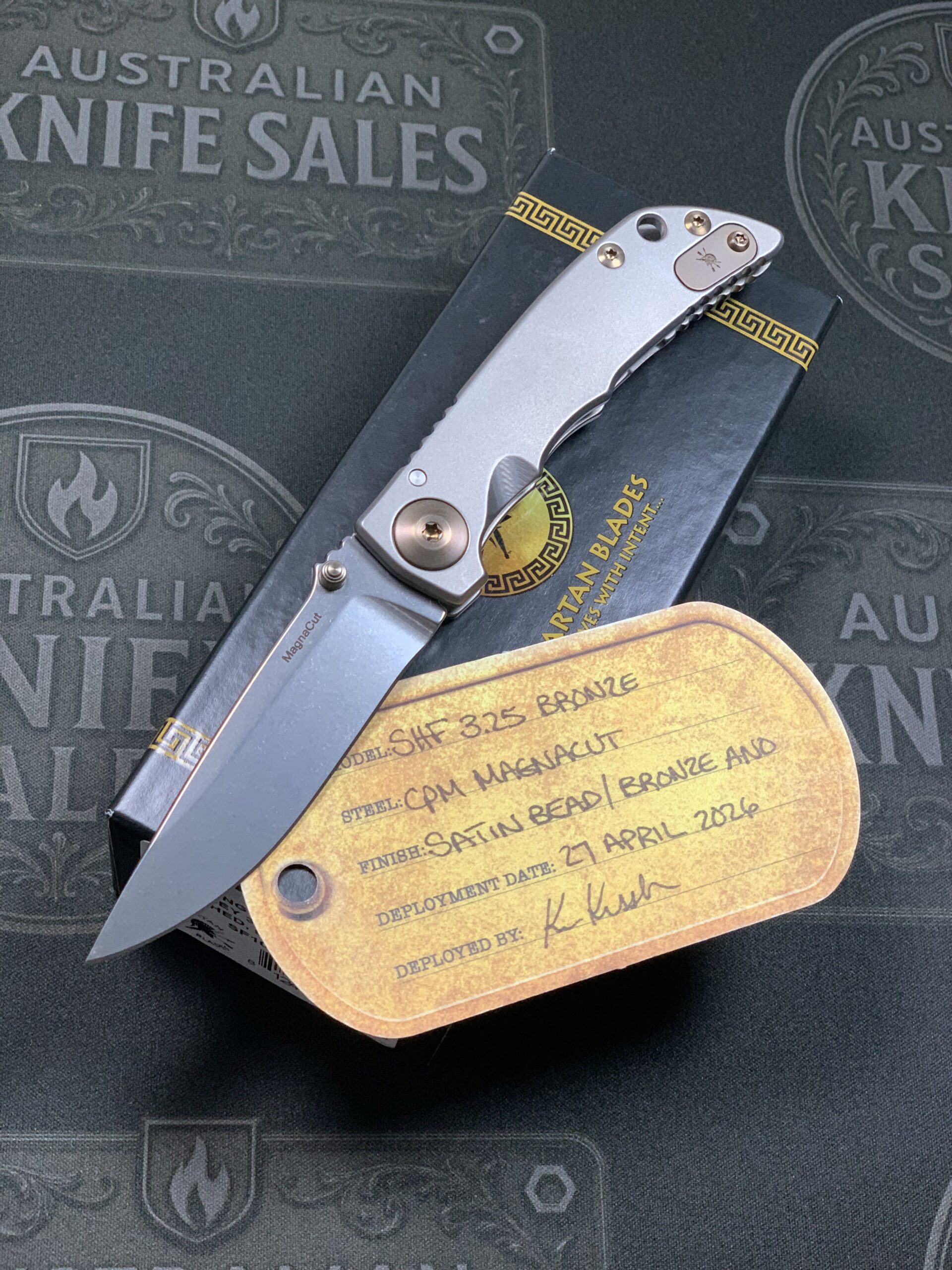 Spartan Harsey Folder 3.25 - Bronze Anodised Hardware - CPM Magnacut