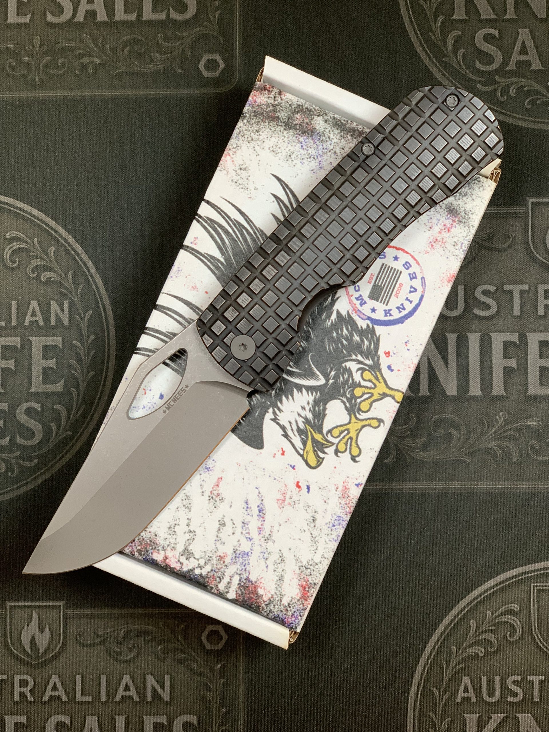 McNees 3.25″ Little Dixon – Antiqued Frag Titanium – Stonewashed Hardware
