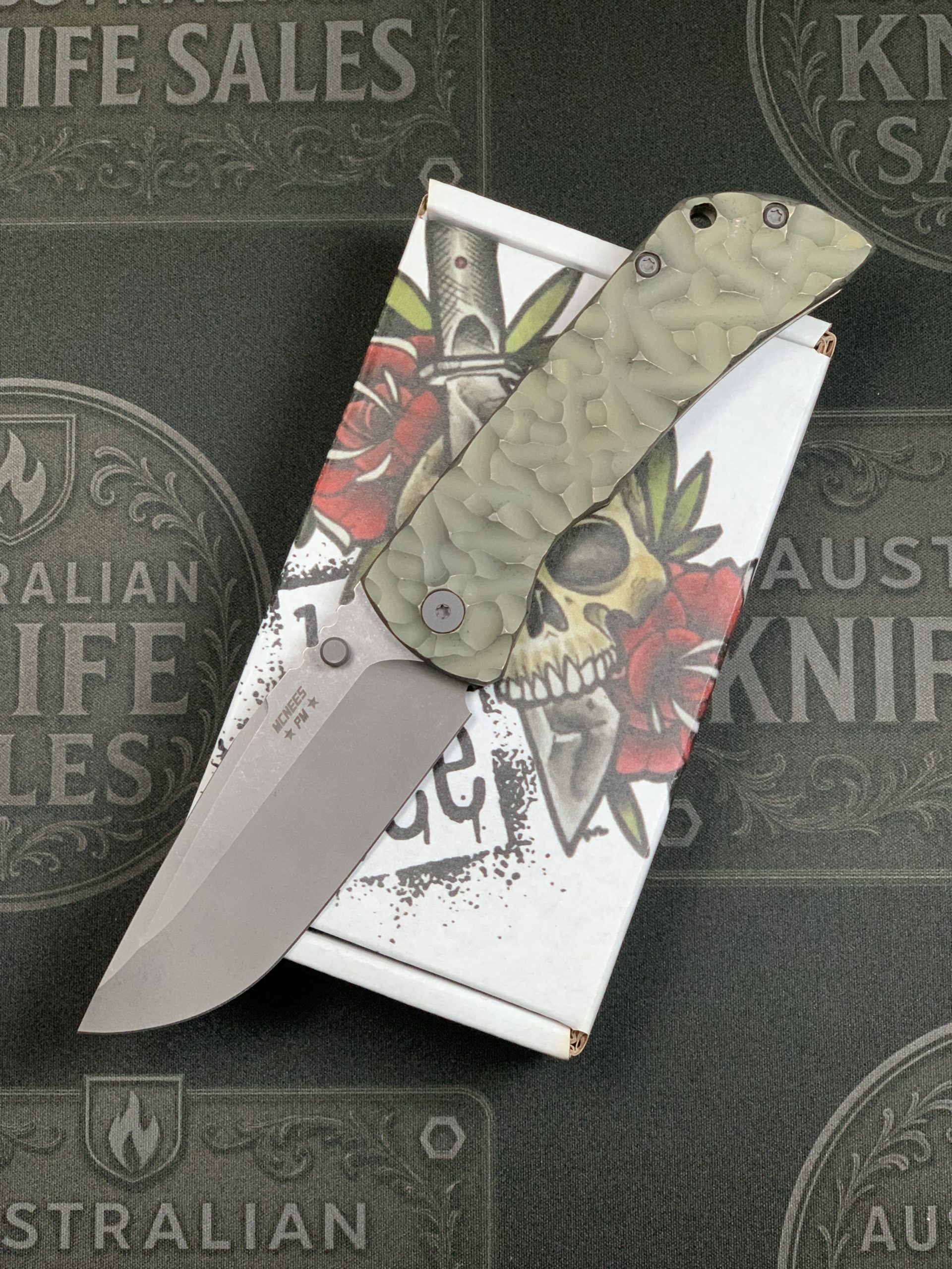McNees PM MAC2 3.5" - Atomic Green Bronze Rock Titanium - Stonewashed Hardware