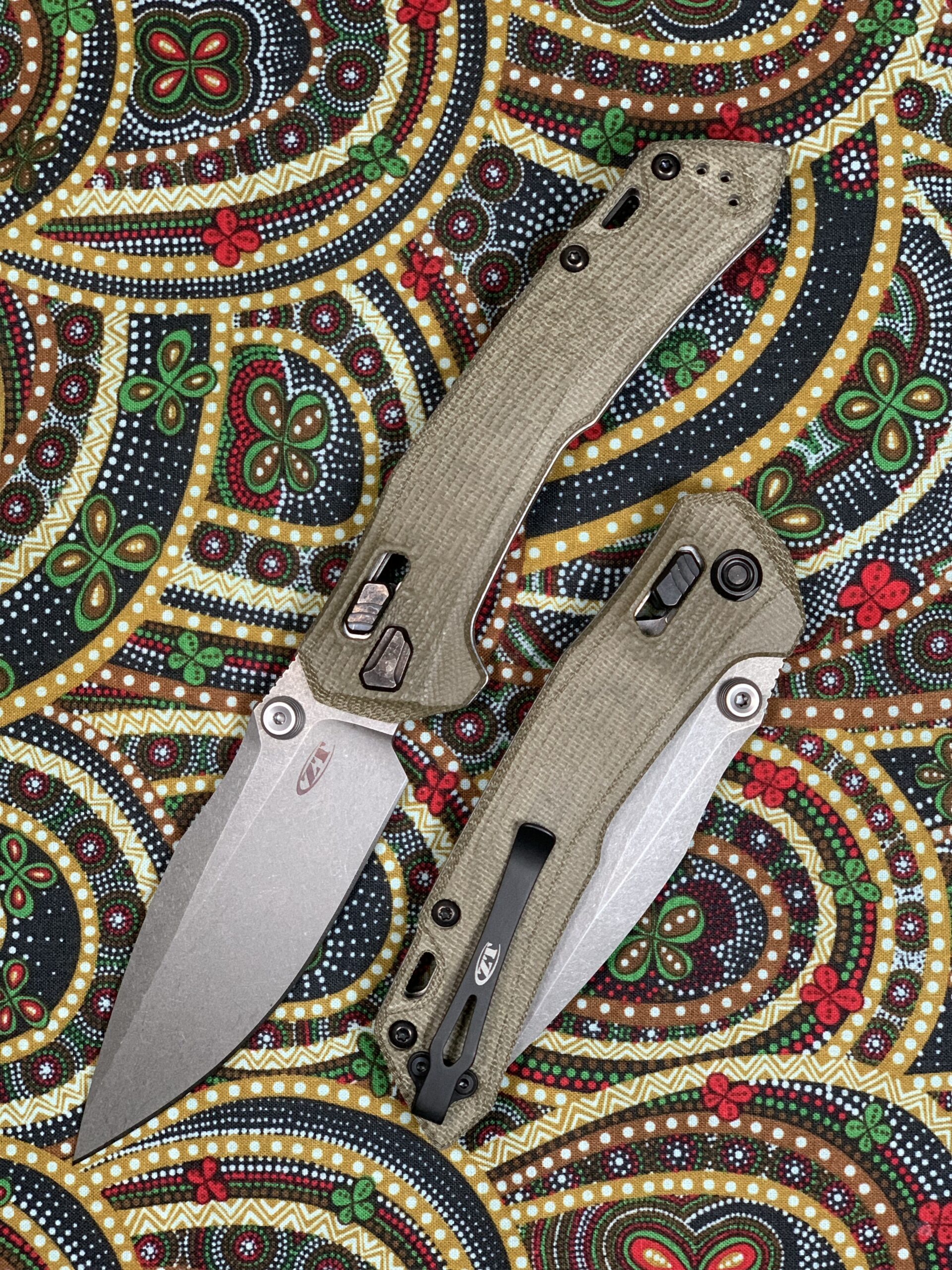 ZT0203GRM390 - Olive Drab Micarta - Working Finish M390 Blade